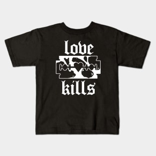 Love Kills | Blackwork Tattoo design Kids T-Shirt